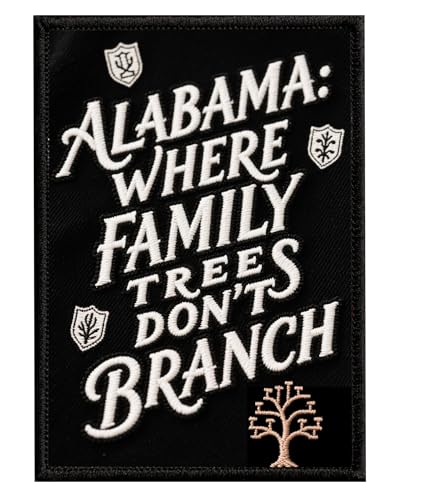 U-Sky Funny State Roast Patches, US States Sarkastic Embroidered Iron Ons for Hat, Jacket, Backpack, American Geography Humor Gifts (Alabama Where Family Tree Don't Branch) von U-Sky