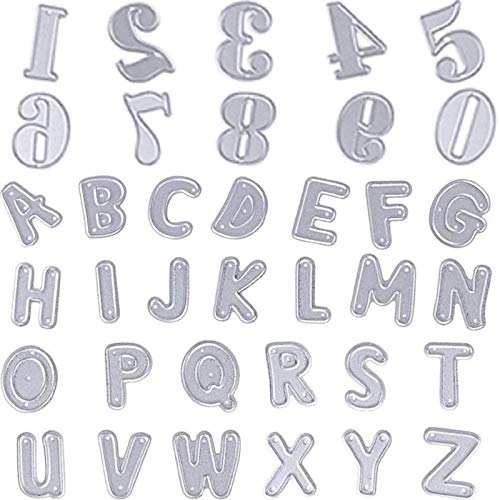 A-Z Alphabet 0-9 Zahlen Stanzformen U-Horizon Set von 2 Metall Alphabet Schablonen Stahl Stanzformen für DIY Handwerk Kartenherstellung von U-horizon