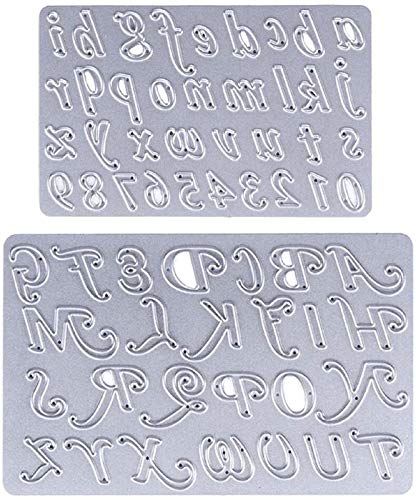 Zahlen und Alphabet-Buchstaben mit A-Z Kleinbuchstaben/Großbuchstaben U-Horizon Set von 2 Metall-Stanzformen, Alphabet-Schablonen, Stahl-Stanzformen für DIY Handwerk, Kartenherstellung von U-horizon