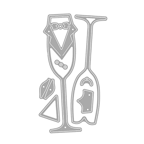 U&S Metall-Stanzformen für Hochzeitskleid, Anzug, Kelch, Tasse, Stanzformen für Braut und Bräutigam, für Paare, Hochzeit, Abschlussfeier, Einladung von U&S