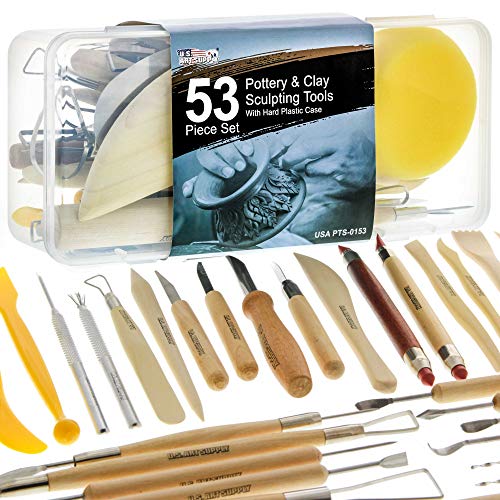 U.S. Art Supply 53-teiliges Modellierwerkzeug-Set für Töpferei und Ton, mit Aufbewahrungsbox aus Hartplastik U.S. Art Supply 53-teiliges Modellierwerkzeug-Set für Töpferei und Ton, mit Aufbewahrungsbox aus Hartplastik von U.S. Art Supply