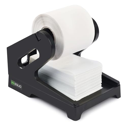 U.S. Solid Etikettenhalter für Rollen und fächergefaltete Versandetiketten, 2 in 1 Etikettenrollenhalter Arbeit mit Desktop-Etikettendrucker von U.S. Solid