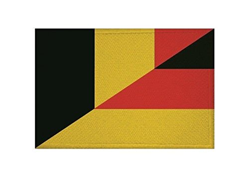 U24 Aufnäher Belgien-Deutschland Fahne Flagge Aufbügler Patch 9 x 6 cm von U24
