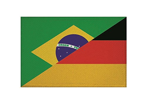 U24 Aufnäher Brasilien-Deutschland Fahne Flagge Aufbügler Patch 9 x 6 cm von U24