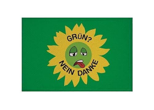 U24 Aufnäher Grün - Nein Danke Smily Fahne Flagge Aufbügler Patch 9 x 6 cm von U24