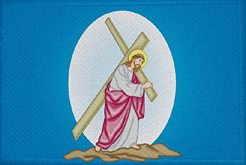 U24 Aufnäher Jesus mit Kreuz blau Fahne Flagge Aufbügler Patch 9 x 6 cm U24 Aufnäher Jesus mit Kreuz blau Fahne Flagge Aufbügler Patch 9 x 6 cm von U24
