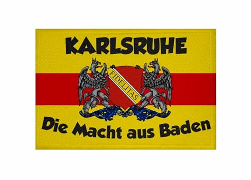 U24 Aufnäher Karlsruhe die Macht aus Baden Fahne Flagge Aufbügler Patch 9 x 6 cm von U24