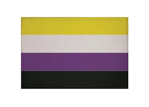 U24 Aufnäher Nonbinary Pride Fahne Flagge Aufbügler Patch 9 x 6 cm von U24