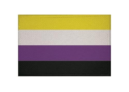 U24 Aufnäher Nonbinary Pride Fahne Flagge Aufbügler Patch 9 x 6 cm von U24