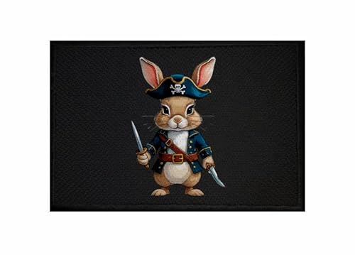 U24 Aufnäher Piraten Hase Fahne Flagge Aufbügler Patch 9 x 6 cm von U24