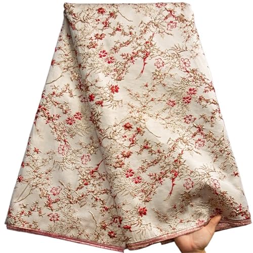 Jacquard-Gewebe Brokat Jacquard Spitzenstoffe 5 Yards vergoldete Spitze for Frauen Hochzeit Party Kleider(Color 2) von UALXPAO