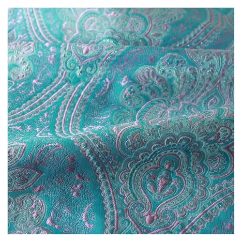 Jacquard-Gewebe Polyester Metallic Garn Brokat Stoff Jacquard Kleidung Materialien 145x50cm Durch Die Halben Meter(Light blue) von UALXPAO