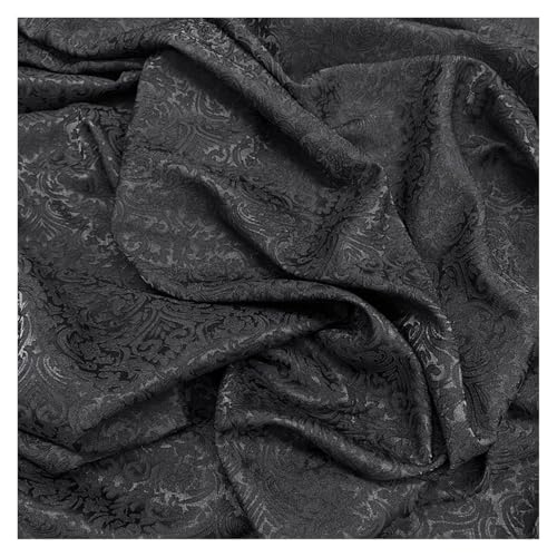 Jacquard-Gewebe Schwarzer 3D-Jacquardstoff, strukturierter Brokatstoff, Kostümstoff, Drapierung, DIY-Nähstoff, geeignet for Kleid oder Abendkleid(150cmx10yard) von UALXPAO