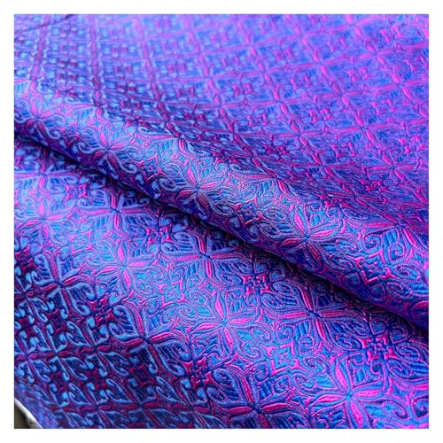 Jacquard-Gewebe Seidensatin-Brokat-Jacquardstoff mit Vintage-Blumenadern for Nähen von Mänteln, Vorhängen, Tischdecken, Sofakissen und Röcken, Kleidung(PURPLE) von UALXPAO