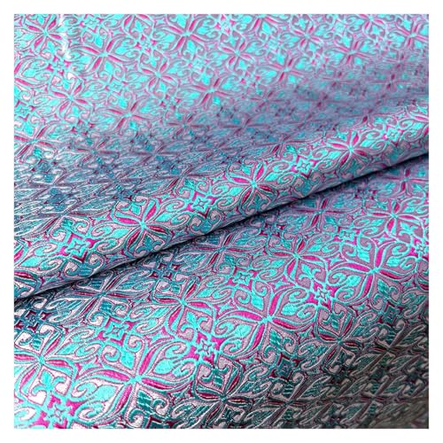 Jacquard-Gewebe Seidensatin-Brokat-Jacquardstoff mit Vintage-Blumenadern for Nähen von Mänteln, Vorhängen, Tischdecken, Sofakissen und Röcken, Kleidung(Purple blue) von UALXPAO