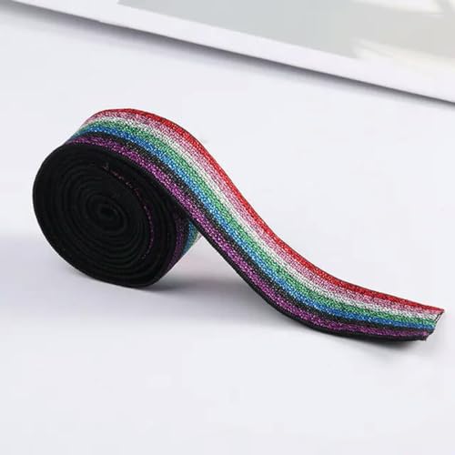 UANGLI 1 Meter Streifen-Gummibänder, 25 mm, elastisches Band für Kopfbedeckungen, Kleidung, Taschen, Hosen, Gummiband, DIY-Nähzubehör von UANGLI