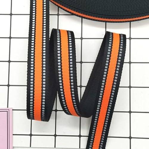 UANGLI 5 Meter 15 mm 20 mm reflektierendes Gurtband, grün, orange, schwarz, für Taschengurt, Haustierhalsband, handgefertigte Accessoires von UANGLI