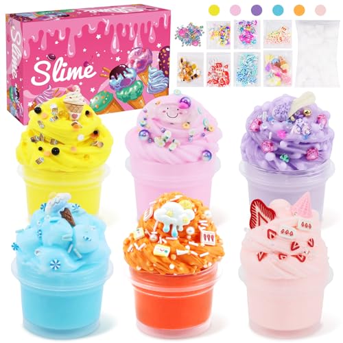 6 teiliges Fluffy Slime DIY Set,superweiches Butter-DIY-Schleim-Set,Kinder-Knetspielzeug-Geschenke, Mini-Duftschleim für Kinderpartys, Geburtstage, Halloween,mitgebsel Mädchen(Ice Slime) 6 teiliges Fluffy Slime DIY Set,superweiches Butter-DIY-Schleim-Set,Kinder-Knetspielzeug-Geschenke, Mini-Duftschleim für Kinderpartys, Geburtstage, Halloween,mitgebsel Mädchen(Ice Slime) von UAYNFY