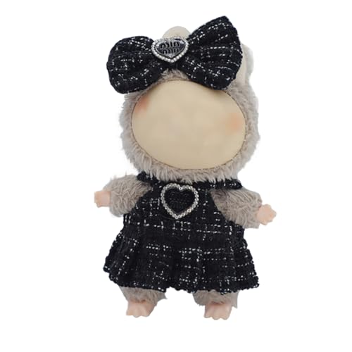 UBBY Pink Bekleidung Mini Rock Puppen Kleidung Outfit nur Bekleidungs zubehör Süße Plush Kleidung Kuscheltier Outfit für 17cm Labu Rock DIY Kinder Geschenke (Schwarz) von UBBY