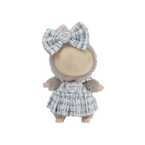 UBBY Pink Bekleidung Mini Rock Puppen Kleidung Outfit nur Bekleidungs zubehör Süße Plush Kleidung Kuscheltier Outfit für 17cm Labu Rock DIY Kinder Geschenke (Silber) von UBBY