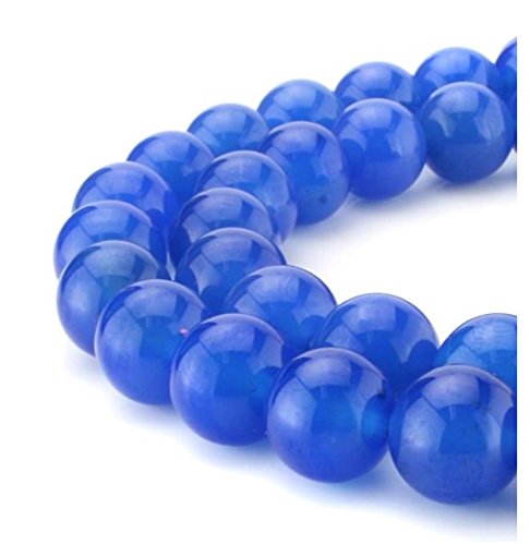 1 Strang AAA natürlicher blauer Achat, Heilstein, rund, lose Perlen, 8 mm, Abstandshalter (43–46 Stück) für Bastelarbeiten, Schmuckherstellung, GC4-8 von UBJSFASASND