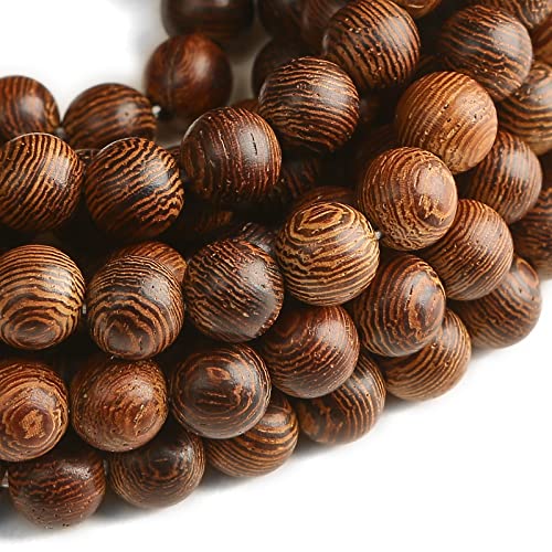 120 Stück 8 mm natürliche afrikanische Wenge-Holzperlen für die Schmuckherstellung mit Kristall-Stretchschnur und Rondelle-Abstandshalter-Perlen 120 Stück 8 mm natürliche afrikanische Wenge-Holzperlen für die Schmuckherstellung mit Kristall-Stretchschnur und Rondelle-Abstandshalter-Perlen von UBJSFASASND