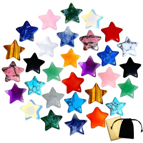 20 Stück Kristalle, Sterne, natürliche Heilkristalle, poliert, Chakra, verschiedene Kristalle, Schutz, heilige Meditation, Energie, Reiki, Balancing Kristall, Geschenke 20 Stück Kristalle, Sterne, natürliche Heilkristalle, poliert, Chakra, verschiedene Kristalle, Schutz, heilige Meditation, Energie, Reiki, Balancing Kristall, Geschenke von UBJSFASASND