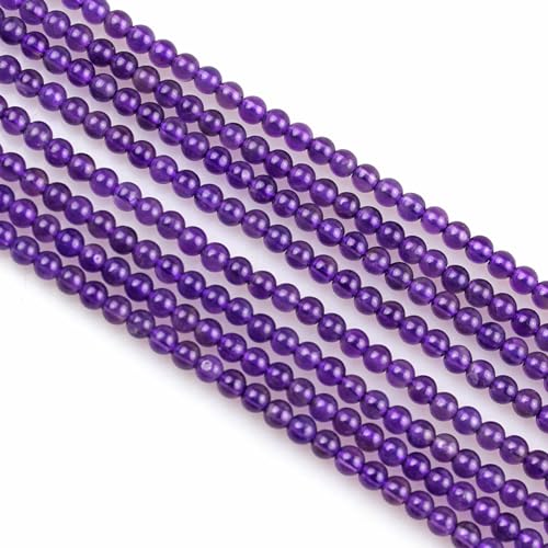 225 Stück natürliche kleine Steinperlen, 3 mm, Amethyst, rund, glatt, lose Edelsteinperlen für Schmuckherstellung, Armbänder, Ohrringe, Halsketten, Zubehör 225 Stück natürliche kleine Steinperlen, 3 mm, Amethyst, rund, glatt, lose Edelsteinperlen für Schmuckherstellung, Armbänder, Ohrringe, Halsketten, Zubehör von UBJSFASASND