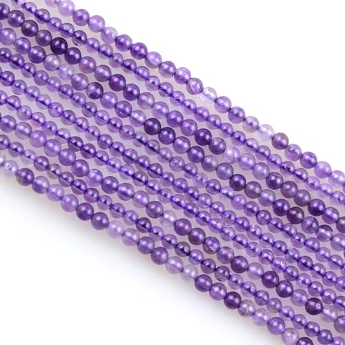 320 Stück natürliche kleine Steinperlen, 2 mm, Amethyst, rund, glatt, lose Edelsteinperlen für Schmuckherstellung, Armbänder, Ohrringe, Halsketten, Zubehör 320 Stück natürliche kleine Steinperlen, 2 mm, Amethyst, rund, glatt, lose Edelsteinperlen für Schmuckherstellung, Armbänder, Ohrringe, Halsketten, Zubehör von UBJSFASASND