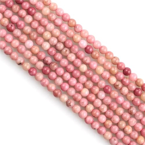 320 Stück natürliche kleine Steinperlen, 2 mm, Rhodonit, rund, glatt, lose Edelsteinperlen für Schmuckherstellung, Armbänder, Ohrringe, Halsketten, Zubehör 320 Stück natürliche kleine Steinperlen, 2 mm, Rhodonit, rund, glatt, lose Edelsteinperlen für Schmuckherstellung, Armbänder, Ohrringe, Halsketten, Zubehör von UBJSFASASND