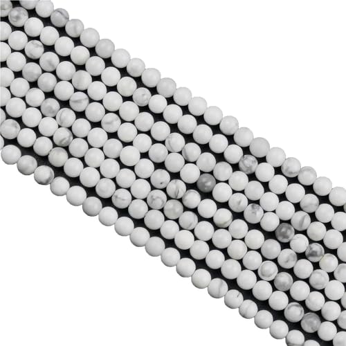 320 Stück natürliche kleine Steinperlen, 2 mm, weißer Howlith, rund, glatt, lose Edelsteinperlen für Schmuckherstellung, Armbänder, Ohrringe, Halsketten, Zubehör 320 Stück natürliche kleine Steinperlen, 2 mm, weißer Howlith, rund, glatt, lose Edelsteinperlen für Schmuckherstellung, Armbänder, Ohrringe, Halsketten, Zubehör von UBJSFASASND