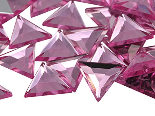 5 mm rosa rosa A03 flache Rückseite, dreieckig, winzige Acryl-Strasssteine, Kunststoff-Edelsteine, Kostüm-Juwelen, Verzierungen für DIY und Handwerk, 150 Stück von UBJSFASASND
