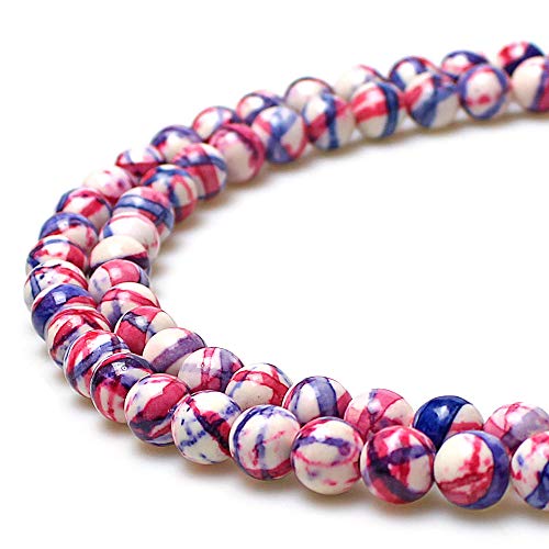 5A glatte runde Regenblumensteine, Perlen, DIY-Armband, Schmuckherstellung (8 mm, Graurot) von UBJSFASASND