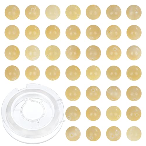 6 mm, 200 Stück natürliche gelbe Jade-Edelsteine, runde lose Perlen für Schmuckherstellung, mit Kristall-Stretchschnur 6 mm, 200 Stück natürliche gelbe Jade-Edelsteine, runde lose Perlen für Schmuckherstellung, mit Kristall-Stretchschnur von UBJSFASASND