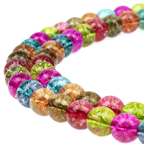 Best Sellers 5A Naturperlen, Farbe Burst, Kristall, rund, lose Perlen für Schmuckherstellung, DIY, Armband, Halskette (10 mm) von UBJSFASASND
