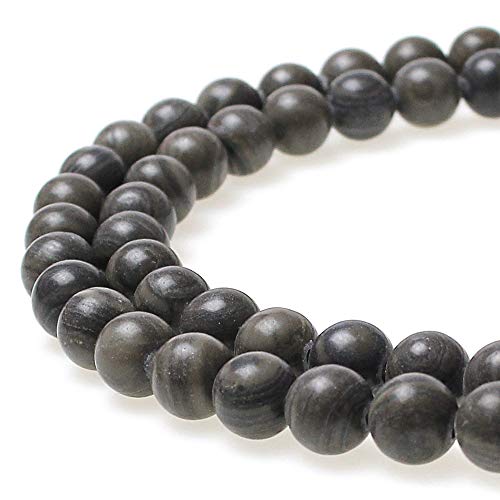 Best Sellers Natürliche Jadeperlen, schwarzer Malachit, runde lose Perlen für Schmuckherstellung, DIY, Armband, Halskette (12 mm) von UBJSFASASND