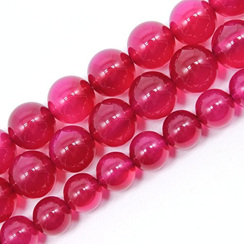 Bestseller Natursteinperlen, rosenroter Achat, rund, lose Perlen für Schmuckherstellung, DIY, Armband, Halskette (10 mm) von UBJSFASASND