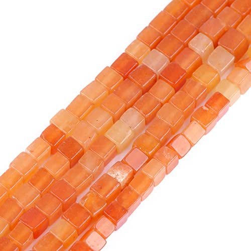GEM-Inside Natürliche 4 mm quadratische Würfelsteinperlen, Edelstein, lose Perlen, Energiestein, Power-Perlen für Schmuckherstellung, Cyrstal, 38,1 cm, roter Aventurin GEM-Inside Natürliche 4 mm quadratische Würfelsteinperlen, Edelstein, lose Perlen, Energiestein, Power-Perlen für Schmuckherstellung, Cyrstal, 38,1 cm, roter Aventurin von UBJSFASASND