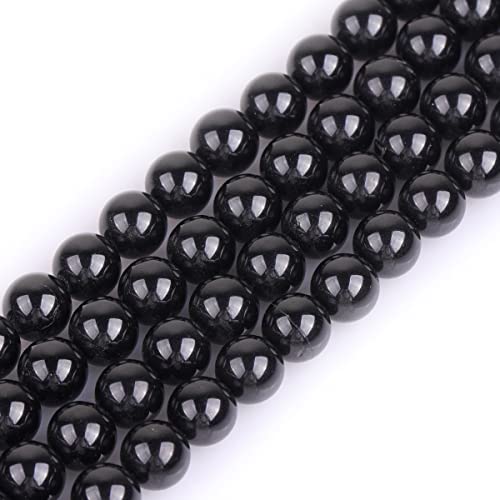 GEM-Inside Natürliche 6 mm schwarze Spinell-Edelsteine, lose Perlen, rund, glatt, Kristall, Energiestein, Kraft für Schmuckherstellung, 38,1 cm GEM-Inside Natürliche 6 mm schwarze Spinell-Edelsteine, lose Perlen, rund, glatt, Kristall, Energiestein, Kraft für Schmuckherstellung, 38,1 cm von UBJSFASASND