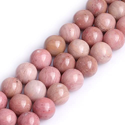 GEM-insid Natürliche 10 mm runde rosafarbene Rhodochrosit-Edelsteine, lose Perlen, Energie-Power-Perlen für Schmuckherstellung, 38,1 cm GEM-insid Natürliche 10 mm runde rosafarbene Rhodochrosit-Edelsteine, lose Perlen, Energie-Power-Perlen für Schmuckherstellung, 38,1 cm von UBJSFASASND