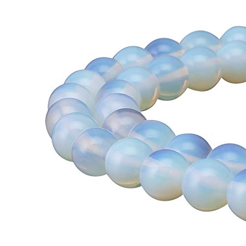 GS13-4 Schmuckstein-Abstandshalter aus weißem Opal, 4 mm, kleine runde Perlen, Abstandshalter (89–94 Stück) von UBJSFASASND