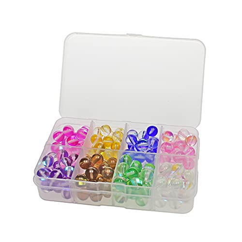 Glasperlen-Set, rund, lose Kristalle, 8 mm, 8 Farben, synthetische Mondsteinperlen für Armbänder, Halsketten, Ohrringe, Schmuckherstellung, 200 Stück Glasperlen-Set, rund, lose Kristalle, 8 mm, 8 Farben, synthetische Mondsteinperlen für Armbänder, Halsketten, Ohrringe, Schmuckherstellung, 200 Stück von UBJSFASASND