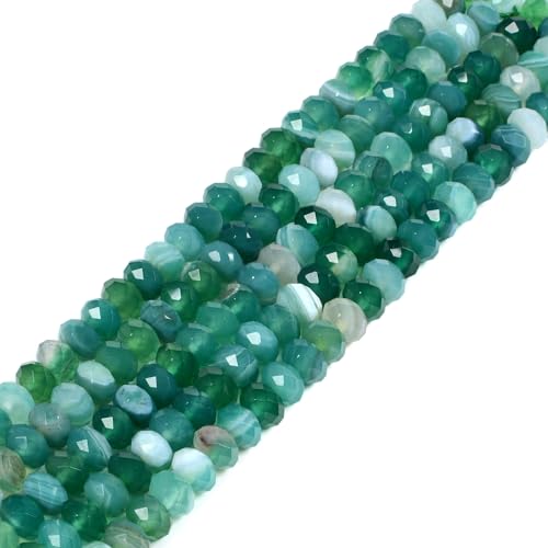 Grüner gebänderter Achat, 8 mm, facettierte Rondelle-Abstandshalter, lose Perlen, 40,6 cm, für Schmuckherstellung Grüner gebänderter Achat, 8 mm, facettierte Rondelle-Abstandshalter, lose Perlen, 40,6 cm, für Schmuckherstellung von UBJSFASASND