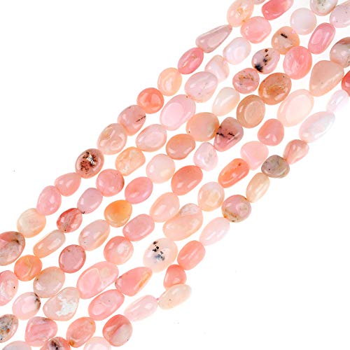 Natürliche, unregelmäßige Citrine, Achate, Amazonit, Tigerauge, Karneol, Lapislazuli, Edelstein, Kies, lose Steinperlen für selbstgemachte Schmuckherstellung, Armbänder, 8 x 10 mm (rosa Opal) von UBJSFASASND