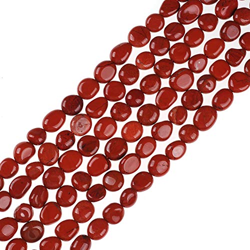 Natürliche, unregelmäßige Zitrine, Achate, Amazonit, Tigerauge, Karneol, Lapisli, Edelstein, Kies, lose Steinperlen für selbstgemachte Schmuckherstellung, Armbänder, 8 x 10 mm (roter Jaspis) von UBJSFASASND