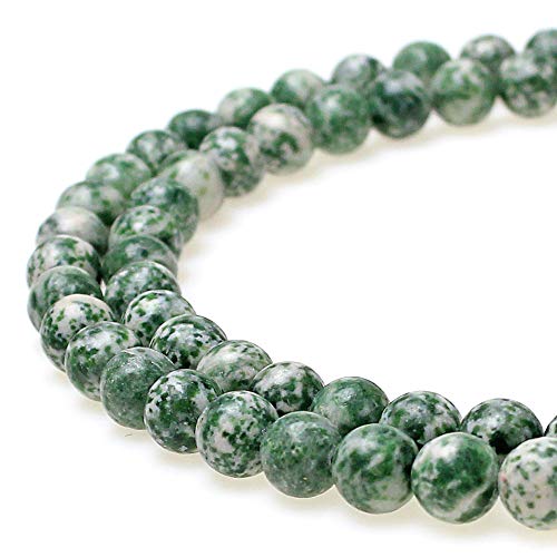 Natürliche Moosige Jadeperlen, rund, lose Perlen für Schmuckherstellung, DIY, Armband, Halskette (4 mm) von UBJSFASASND