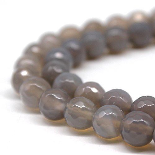 Natürliche runde facettierte graue Achat-Steinperlen für Schmuckherstellung, 12 mm von UBJSFASASND