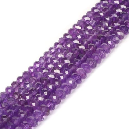 Natürlicher AA-AAmethyst, 8 mm, facettierte Rondelle-Abstandshalter, lose Perlen, 40,6 cm, für Schmuckherstellung Natürlicher AA-AAmethyst, 8 mm, facettierte Rondelle-Abstandshalter, lose Perlen, 40,6 cm, für Schmuckherstellung von UBJSFASASND