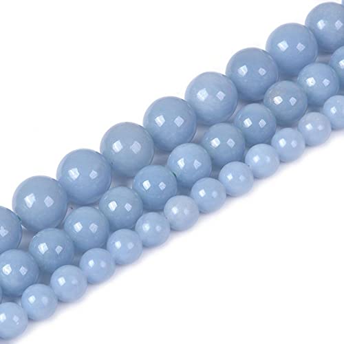 Natürlicher Angelit, 6 mm Edelstein, rund, lose Perlen, Strang für DIY-Armbänder, Halsketten, Schmuckherstellung Natürlicher Angelit, 6 mm Edelstein, rund, lose Perlen, Strang für DIY-Armbänder, Halsketten, Schmuckherstellung von UBJSFASASND