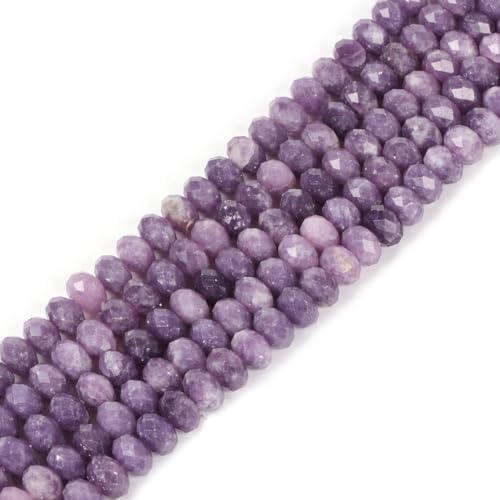 Natürlicher Lepidolith Lithium Glimmer, 8 mm, facettierte Rondelle-Abstandshalter, lose Perlen, 40,6 cm, für Schmuckherstellung Natürlicher Lepidolith Lithium Glimmer, 8 mm, facettierte Rondelle-Abstandshalter, lose Perlen, 40,6 cm, für Schmuckherstellung von UBJSFASASND